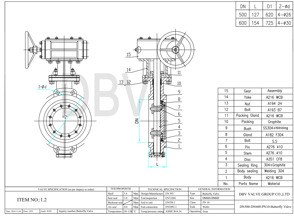 wafer butterfly valve