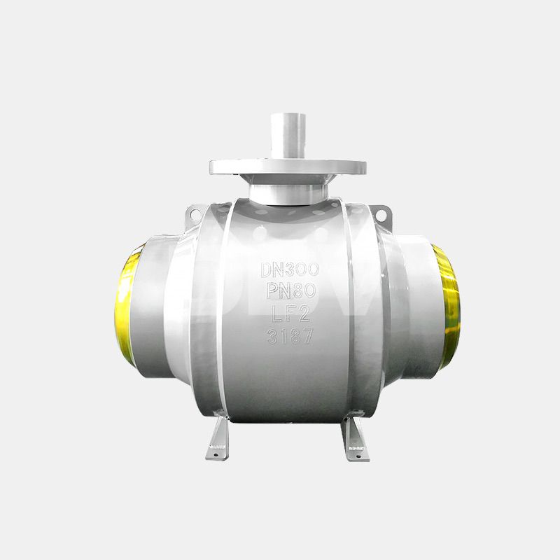 High pressure fully welded ball valve with bare shaft