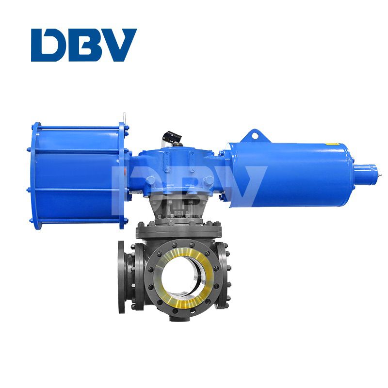 T port trunnion ball valve pneumatic operated