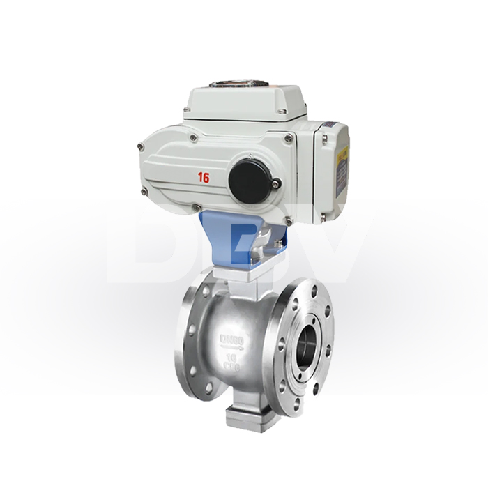 DN60 PN10 Electric Actuated Flanged V-Port Ball Valves