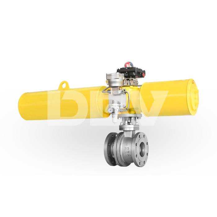 Floating Ball Valve with Spring Return Pneumatic Actuator for Quick Shutoff