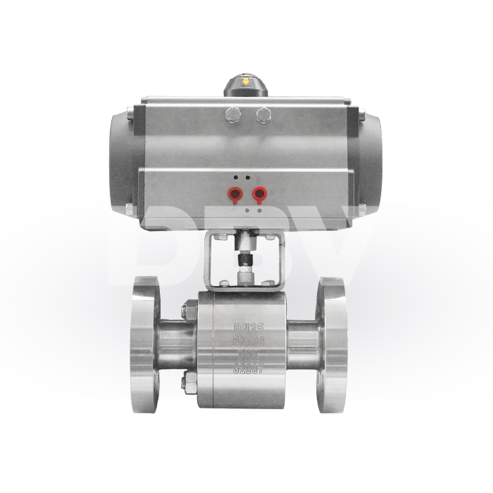 Durable PN25 DN100 Floating Ball Valve with Pneumatic Actuator