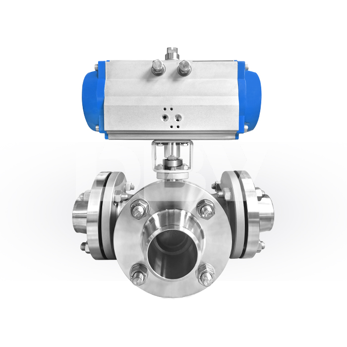 CL150 T-Type Three-Way Pneumatic Ball Valve for 2-12 Inch Pipeline Applications