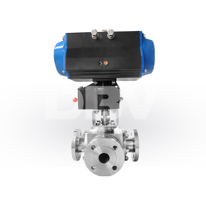 PN16 DN40 T-Type Three-Way Pneumatic Ball Valve for Precise Fluid Control