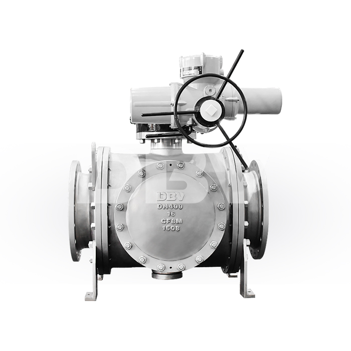 PN16 DN400 T-Type Three-Way Ball Valve with Electric Actuator for Large-Scale Systems