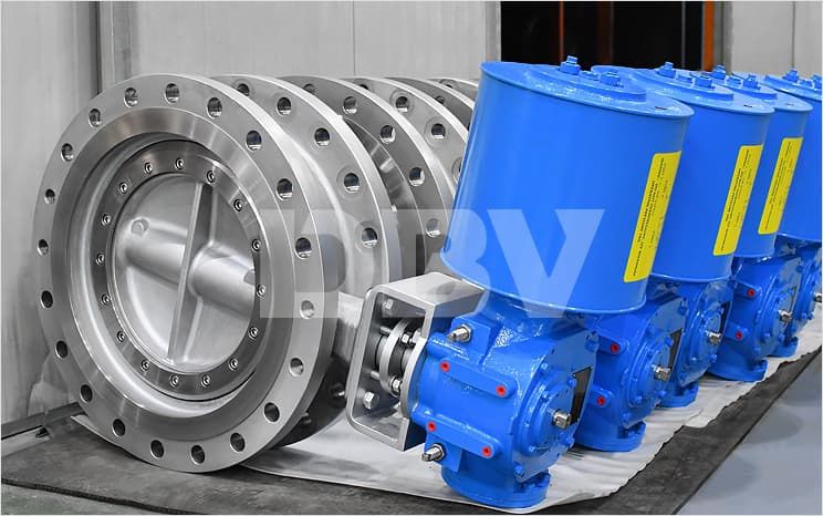 Double Acting Scotch and Yoke Actuator Triple Offset Butterfly Valve